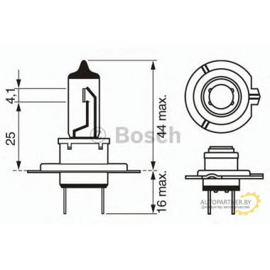 Лампа галогенная Longlife Daytime H7 12V 55W BOSCH / 1987302078
