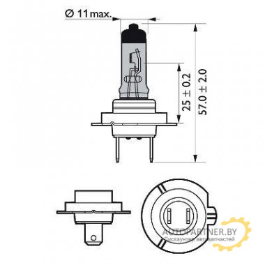 Лампа галогенная BlueVision Ultra H7 12V 55W PHILIPS / 12972BVUBW