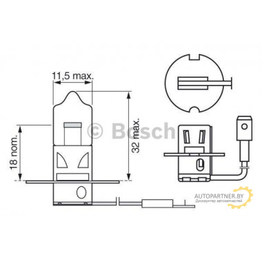 Лампа галогенная H3 12V 55W BOSCH / 1987302032