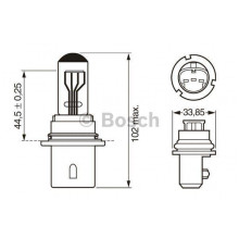 Лампа галогенная HB1 12V 65/45W BOSCH / 1987302151