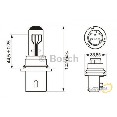 Лампа галогенная HB1 12V 65/45W BOSCH / 1987302151