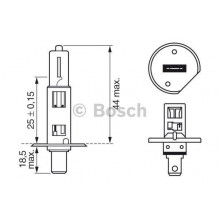 Лампа галогенная H1 12V 55W BOSCH / 1987302013