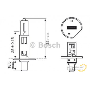 Лампа галогенная H1 12V 55W BOSCH / 1987302013