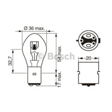 Лампа галогенная S2 12V 35/35W BOSCH / 1987302209