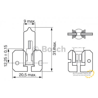 Лампа галогенная H2 24V 70W BOSCH / 1987302422