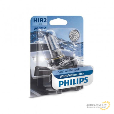 Лампа галогенная WhiteVision Ultra HIR2 12V 55W PHILIPS / 9012WVUB1