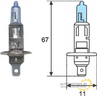 Лампа галогенная H1 12V 55W MAGNETI MARELLI / 002601100000
