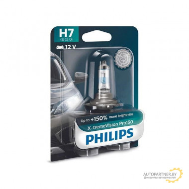 Лампа галогенная X-tremeVision +150% H7 12V 55W PHILIPS / 12972XVPB1