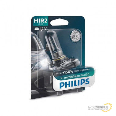 Лампа галогенная X-tremeVision +150% HIR2 12V 55W PHILIPS / 9012XVPB1