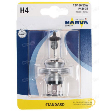 Лампа галогенная Standard H4 12V 60/55W NARVA / 488814000