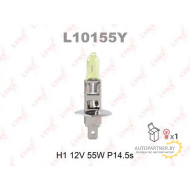 Лампа галогенная H1 12V 55W LYNXAUTO / L10155Y