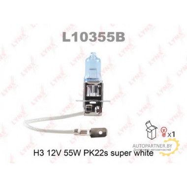 Лампа галогенная H3 12V 55W LYNXAUTO / L10355B