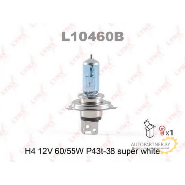 Лампа галогенная H4 12V 60/55W LYNXAUTO / L10460B