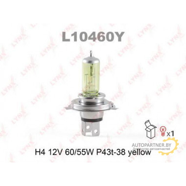 Лампа галогенная H4 12V 60/55W LYNXAUTO / L10460Y