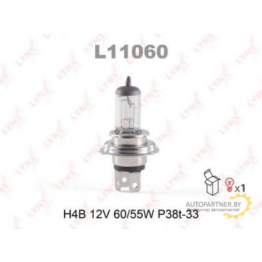 Лампа галогенная H4B 12V 60/55W LYNXAUTO / L11060