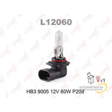 Лампа галогенная HB3 12V 60W LYNXAUTO / L12060