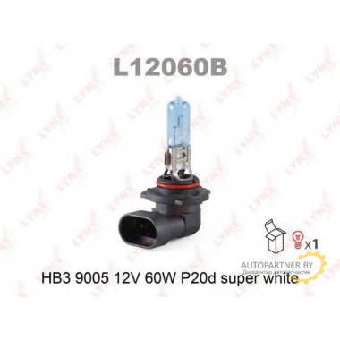 Лампа галогенная HB3 12V 60W LYNXAUTO / L12060B