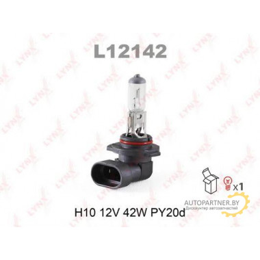 Лампа галогенная H10 12V 42W LYNXAUTO / L12142