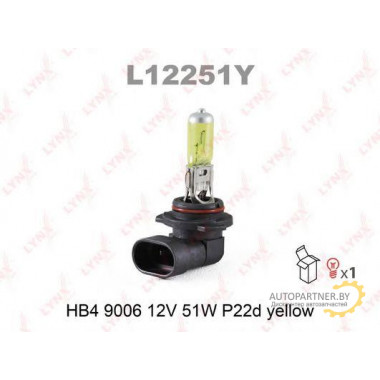 Лампа галогенная HB4 12V 51W LYNXAUTO / L12251Y