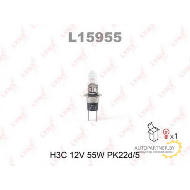 Лампа галогенная H3C 12V 55W LYNXAUTO / L15955