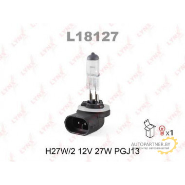 Лампа галогенная H27W/2 12V 27W LYNXAUTO / L18127