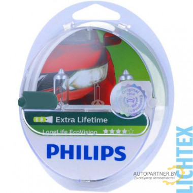 Лампа галогенная EcoVision H1 12V 55W PHILIPS / 12258ECOB1