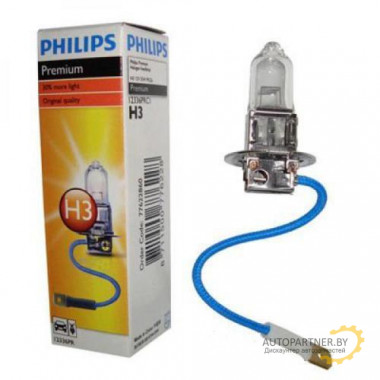 Лампа галогенная Premium +30% H3 12V 55W PHILIPS / 12336PR