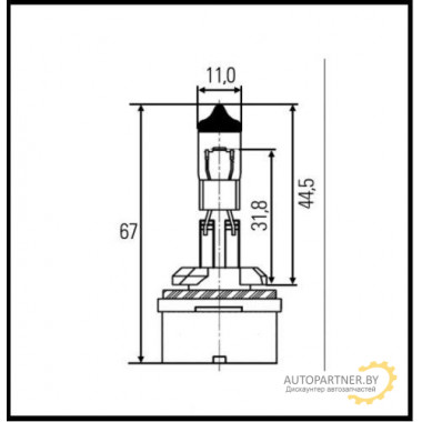 Лампа галогенная Standard H27W/1 12V 27W PHILIPS / 12059
