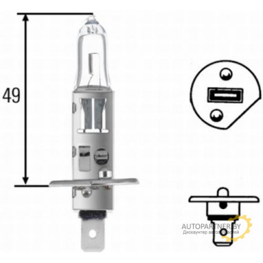 Лампа галогенная RangePowerBlue +50% H1 12V 55W NARVA / 48630BL