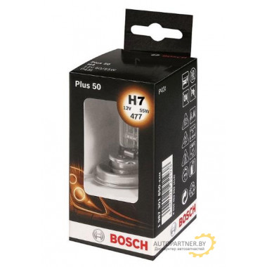 Лампа галогенная Plus 50 H7 12V 55W BOSCH / 1987301860