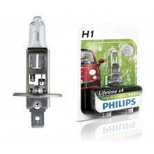 Лампа галогенная LongLife EcoVision H1 12V 55W PHILIPS / 12258LLECOB1