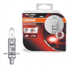 Лампа галогенная Silverstar +60% H1 12V 55W (2 шт.) OSRAM / 64150SV2HCB