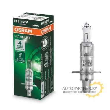Лампа галогенная Ultra Life H1 12V 55W OSRAM / 64150ULT