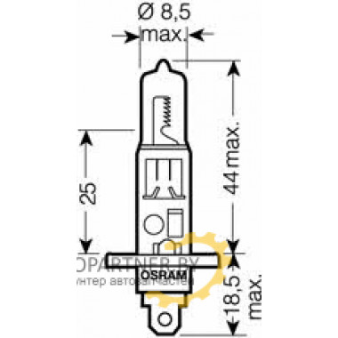 Лампа галогенная Original H1 24V 70W OSRAM / 64155