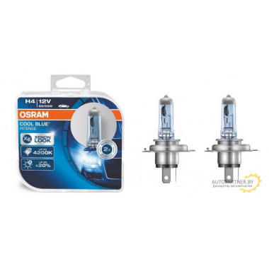 Лампа галогенная Cool Blue Intense +20% H4 12V 60/55W 4200K (2 шт.) OSRAM / 64193CBIHCB