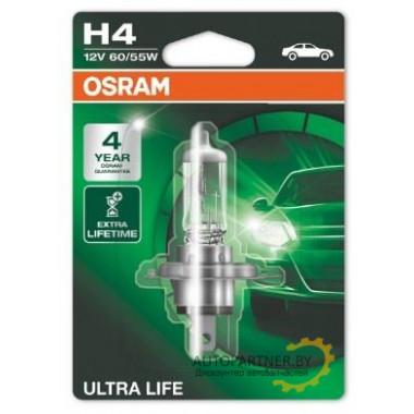Лампа галогенная Ultra Life H4 12V 60/55W OSRAM / 64193ULT01B