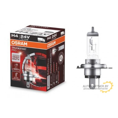 Лампа галогенная TruckStar Pro +100% H4 24V 75/70W OSRAM / 64196TSP