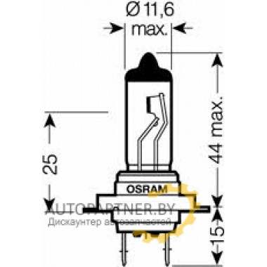 Лампа галогенная Silverstar +60% H7 12V 55W OSRAM / 64210SV201B