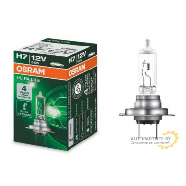 Лампа галогенная Ultra Life H7 12V 55W OSRAM / 64210ULT