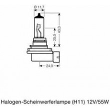 Лампа галогенная Cool Blue Intense H11 12V 55W OSRAM / 64211CBI02B