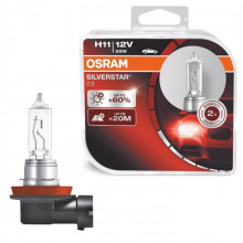 Лампа галогенная Silverstar +60% H11 12V 55W (2 шт.) OSRAM / 64211SV2HCB