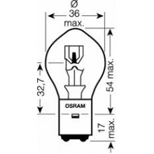 Лампа галогенная S1 6V 25/25W OSRAM / 7323