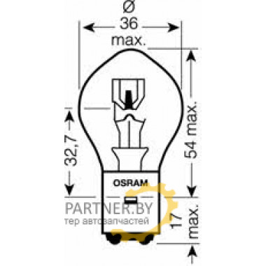 Лампа галогенная S1 12V 25/25W OSRAM / 7326
