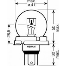 Лампа галогенная Original R2 (Bilux) 12V 45/40W OSRAM / 795101B