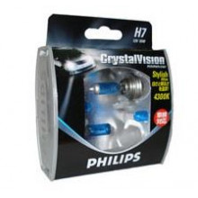 Лампа галогенная CrystalVision ultra H7 12V 55W (2 шт.) PHILIPS / 12972CVS2
