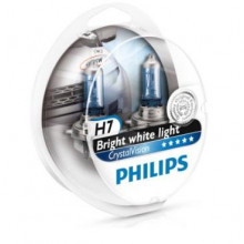 Лампа галогенная CristalVision H7 +W5W 12V 55W (2+2 шт.) PHILIPS / 12972CVSM