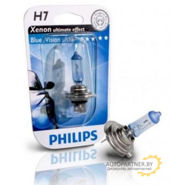 Лампа галогенная BlueVision H7 12V 55W PHILIPS / 12972BVB1