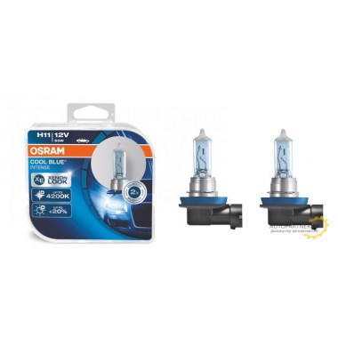 Лампа галогенная Cool Blue Intense +20% H11 12V 55W 4200K (2 шт.) OSRAM / 64211CBIHCB