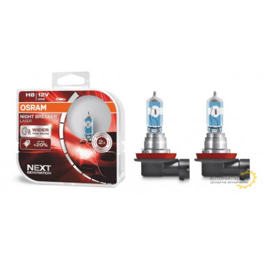 Лампа галогенная Night Breaker Laser +150% H8 12V 35W (2 шт.) OSRAM / 64212NLHCB