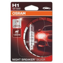 Лампа галогенная Night Breaker Silver +100% H1 12V 55W OSRAM / 64150NBS01B